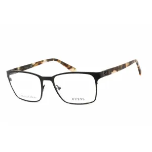 Guess Women's Eyeglasses - Full Rim Rectangular Matte Black Metal Frame | GU50019 002