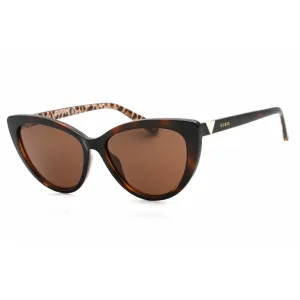 Guess Women's Sunglasses - Dark Havana Cat Eye Plastic Frame Brown Lens | GU5211 52E