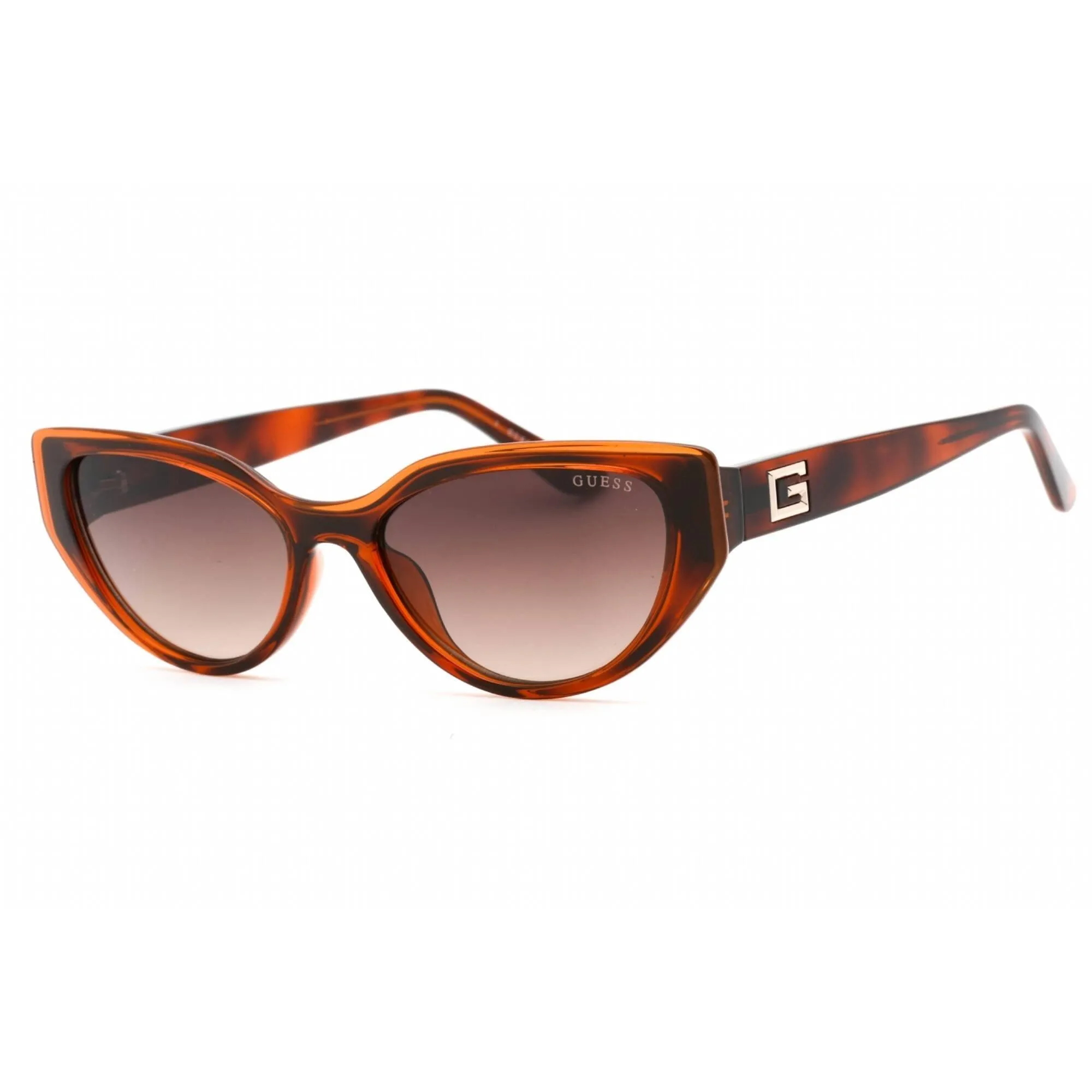 Guess Women's Sunglasses - Dark Havana Plastic Full Rim Cat Eye Frame | GU7910 52F