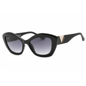 Guess Women's Sunglasses - Full Rim Shiny Black Plastic Cat Eye Frame | GU7868 01B