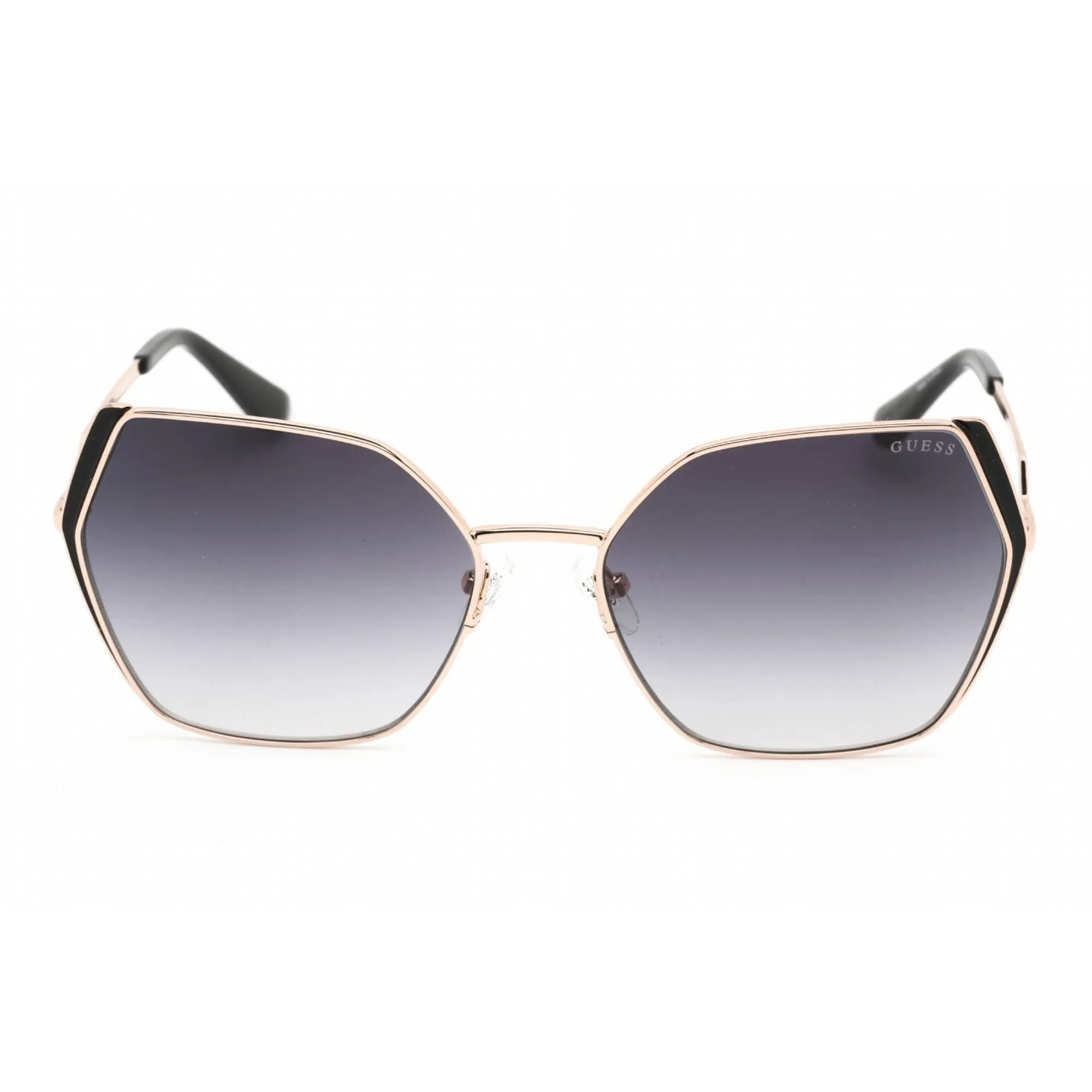 Guess Women's Sunglasses - Full Rim Shiny Rose Gold Metal Cat Eye Frame | GU7843 28B
