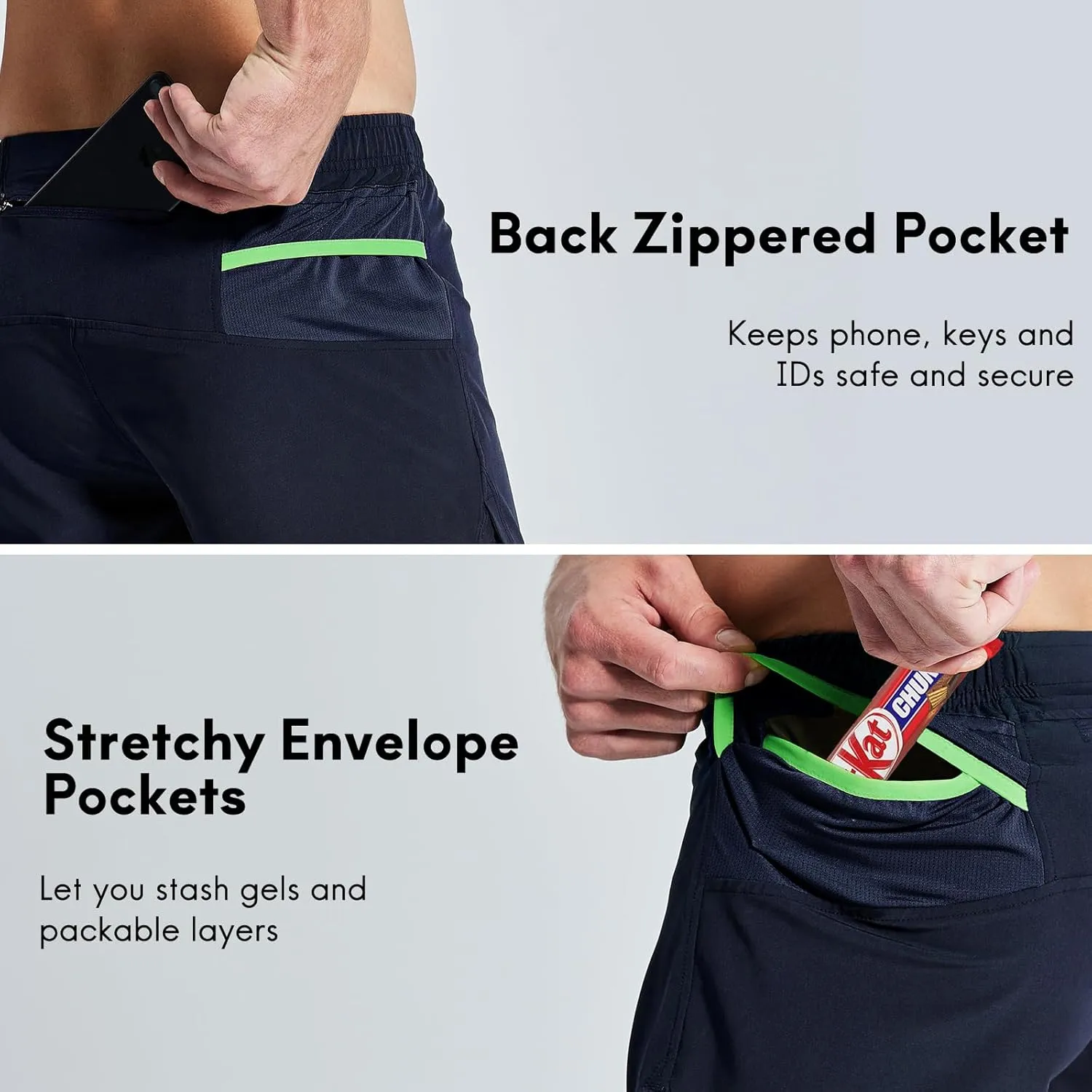 Haimont Men’s 5 Inch Trail Running Shorts with Liner 2 in 1 Quick Dry Athletic Shorts with Pockets, Moisture Wicking
