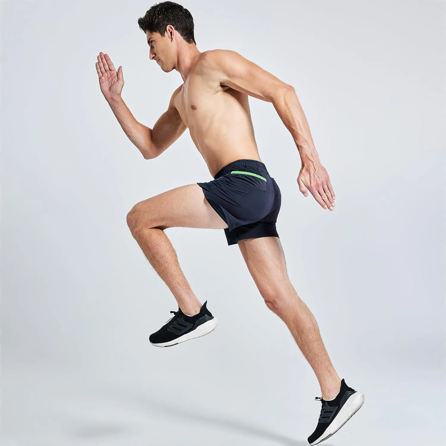 Haimont Men’s 5 Inch Trail Running Shorts with Liner 2 in 1 Quick Dry Athletic Shorts with Pockets, Moisture Wicking