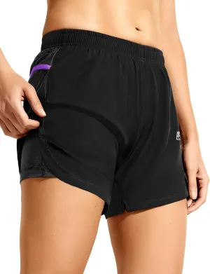 Haimont Womens Trail Running Shorts with Liner,4 in 2 in 1 Water Resistant Shorts with Pockets, Quick Dry Breathable