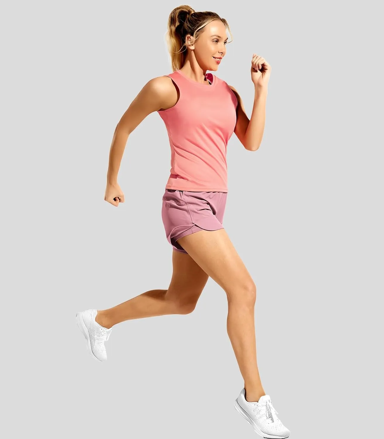 Haimont Womens Trail Running Shorts with Liner,4 in 2 in 1 Water Resistant Shorts with Pockets, Quick Dry Breathable