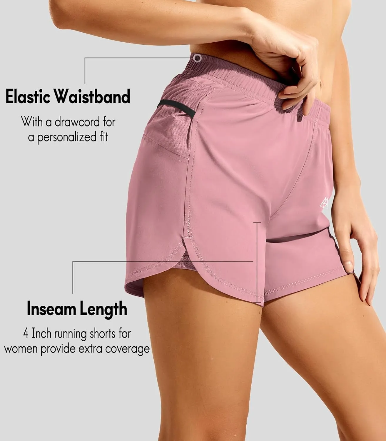 Haimont Womens Trail Running Shorts with Liner,4 in 2 in 1 Water Resistant Shorts with Pockets, Quick Dry Breathable