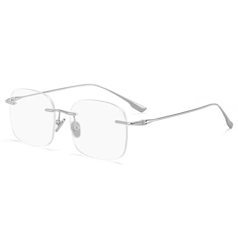 Handoer Men's Rimless Customized Lens Shape Titanium Eyeglasses 99219
