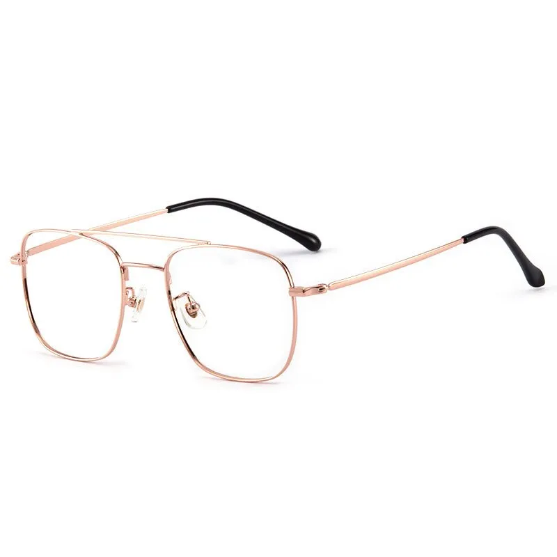 Handoer Unisex Full Rim Irregular Square Titanium Double Bridge Eyeglasses 86067