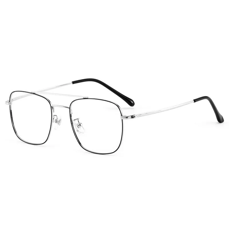Handoer Unisex Full Rim Irregular Square Titanium Double Bridge Eyeglasses 86067
