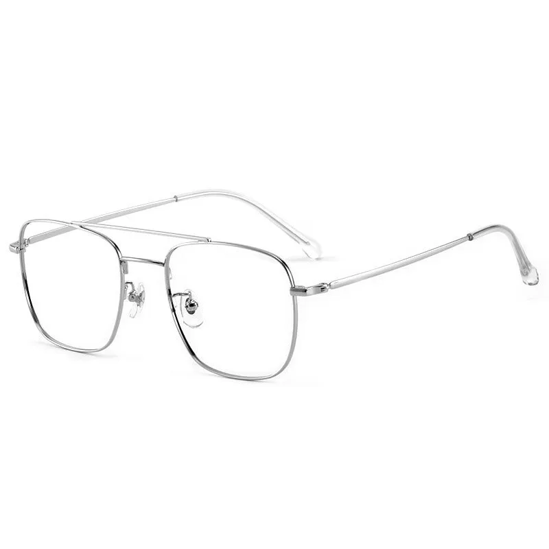 Handoer Unisex Full Rim Irregular Square Titanium Double Bridge Eyeglasses 86067