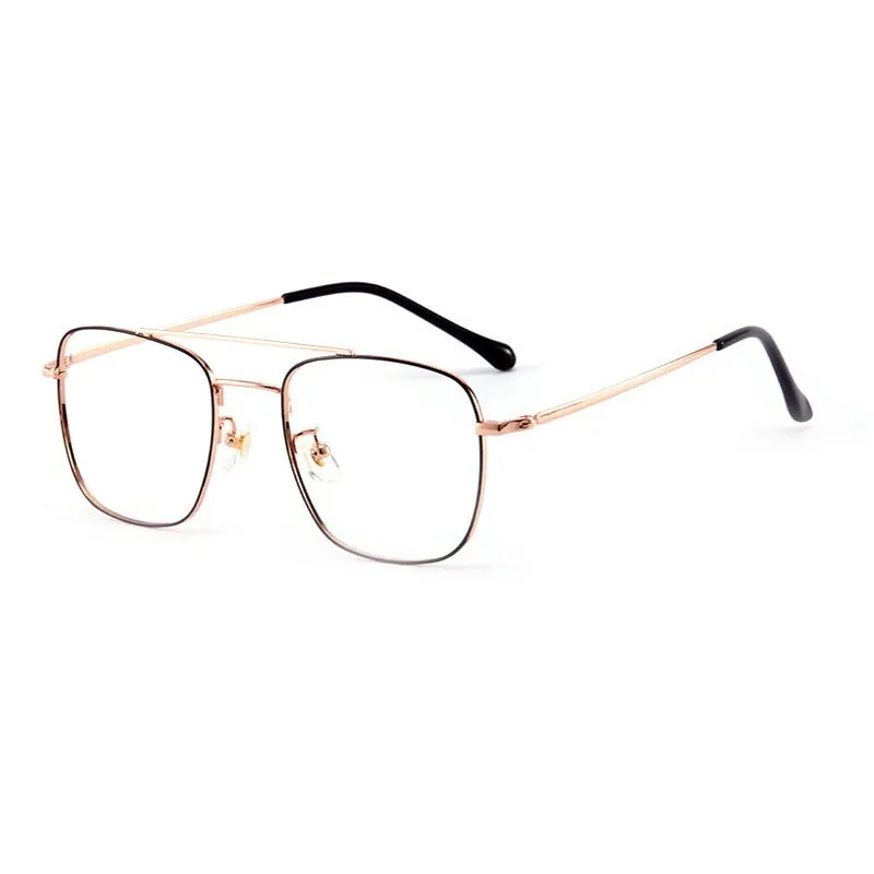 Handoer Unisex Full Rim Irregular Square Titanium Double Bridge Eyeglasses 86067