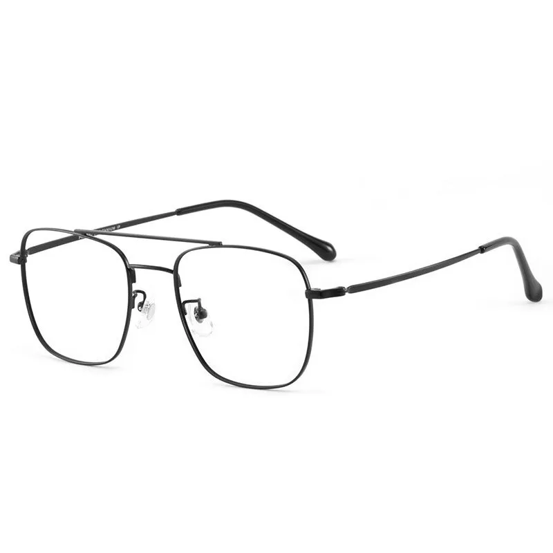 Handoer Unisex Full Rim Irregular Square Titanium Double Bridge Eyeglasses 86067