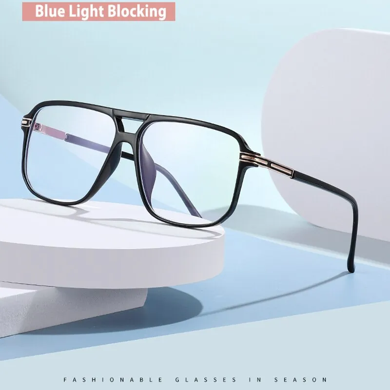 Handoer Unisex Full Rim Round Square Double Bridge Tr 90 Eyeglasses 260
