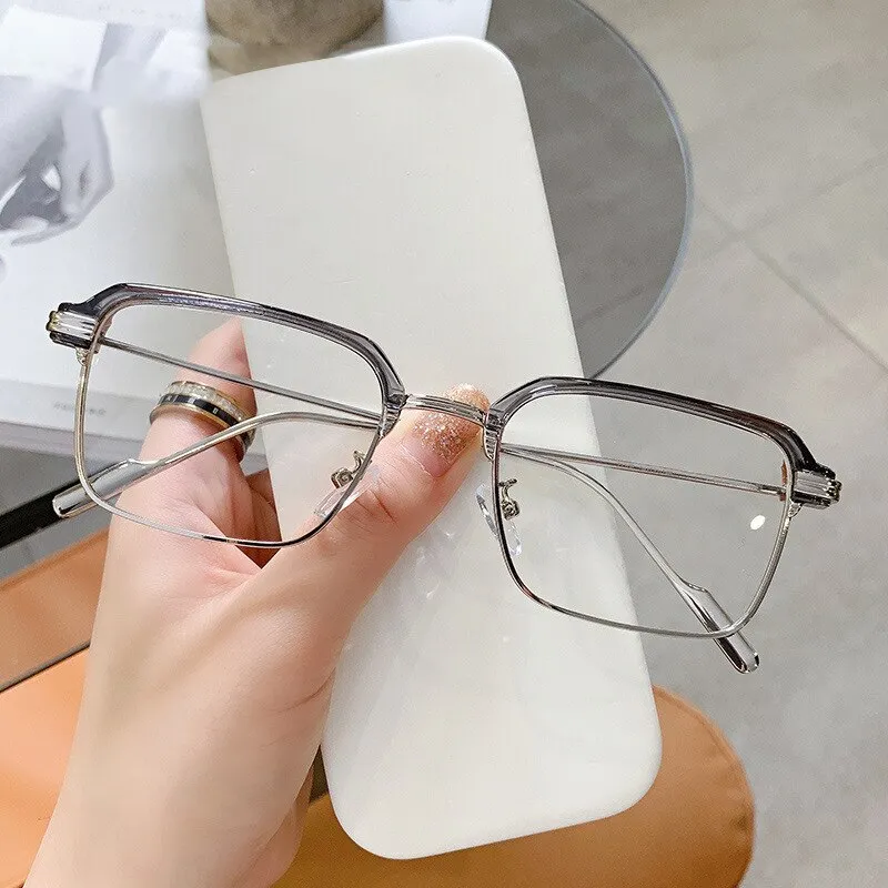 Handoer Unisex Full Rim Square Tr 90 Alloy Eyeglasses F21102