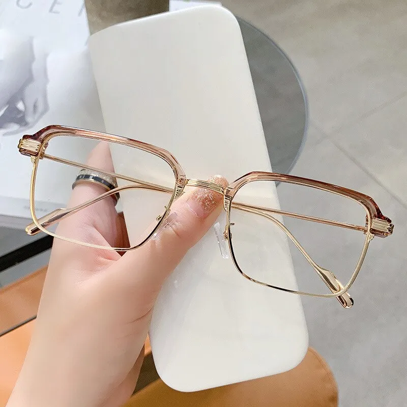 Handoer Unisex Full Rim Square Tr 90 Alloy Eyeglasses F21102