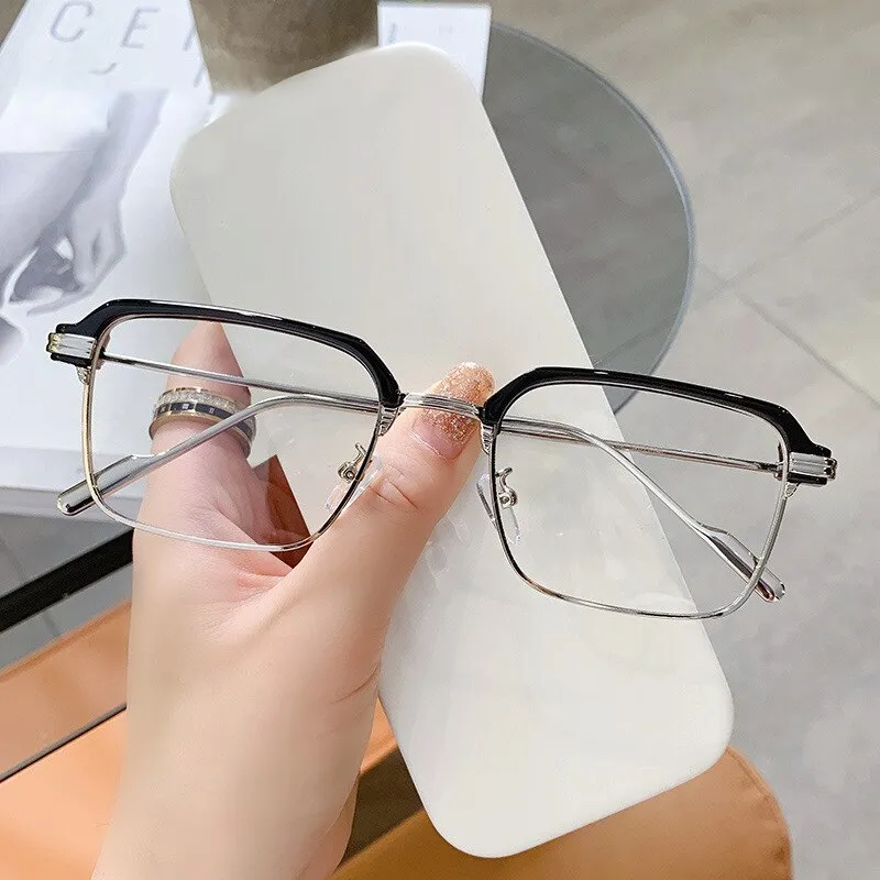 Handoer Unisex Full Rim Square Tr 90 Alloy Eyeglasses F21102