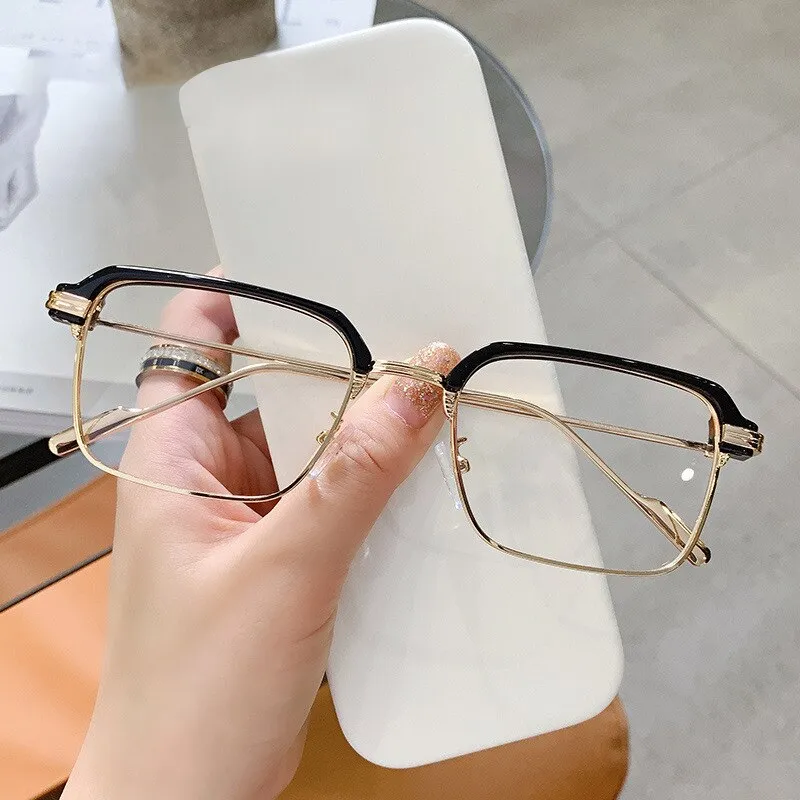 Handoer Unisex Full Rim Square Tr 90 Alloy Eyeglasses F21102