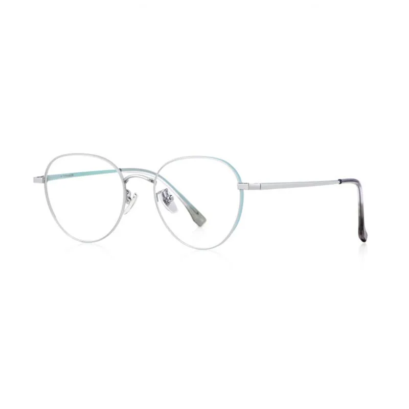 Handoer Women's Full Rim Irregular Round Titanium Eyeglasses T3927