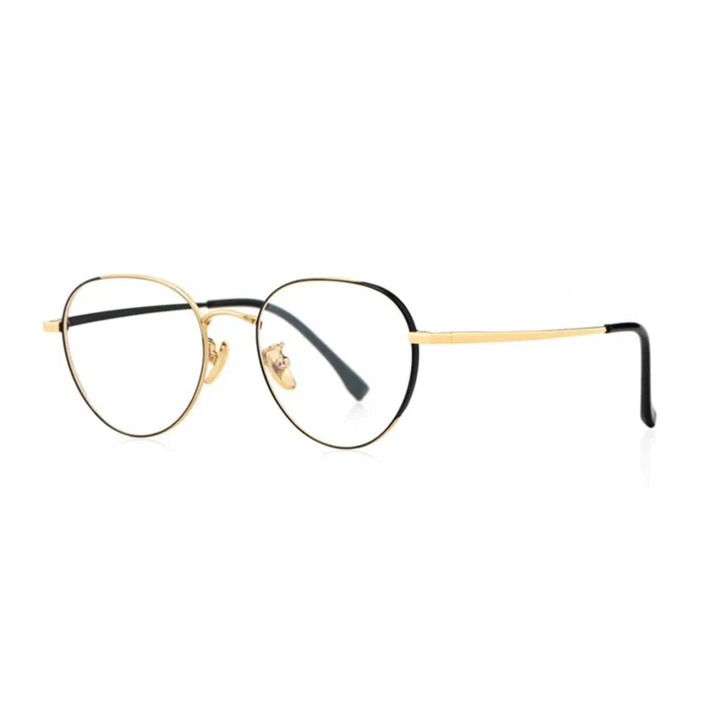 Handoer Women's Full Rim Irregular Round Titanium Eyeglasses T3927