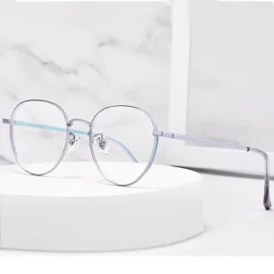Handoer Women's Full Rim Irregular Round Titanium Eyeglasses T3927