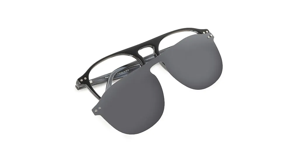 Happster Sun On Unisex Eyeglasses Full_frame Pilot Large 52 Acetate SM SW2323