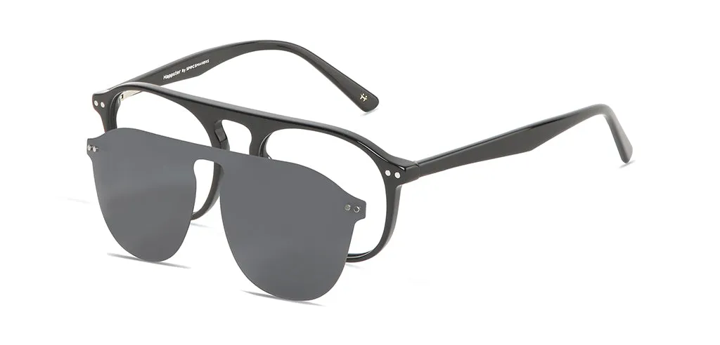 Happster Sun On Unisex Eyeglasses Full_frame Pilot Large 52 Acetate SM SW2323