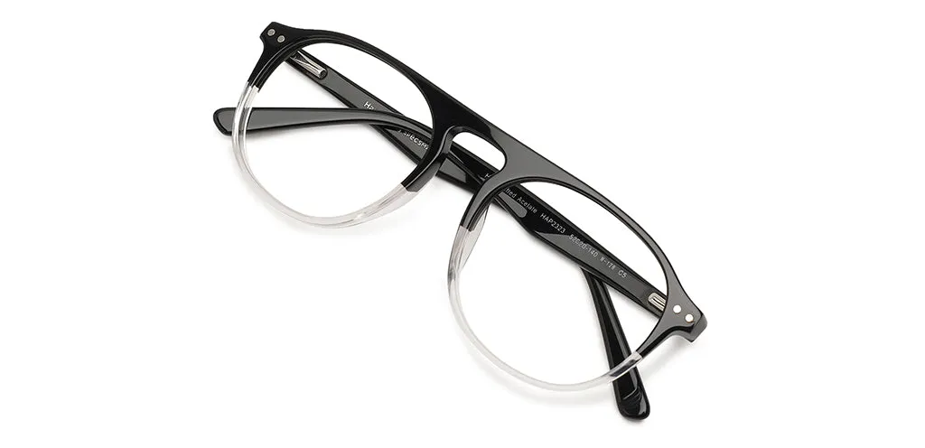 Happster Sun On Unisex Eyeglasses Full_frame Pilot Large 52 Acetate SM SW2323