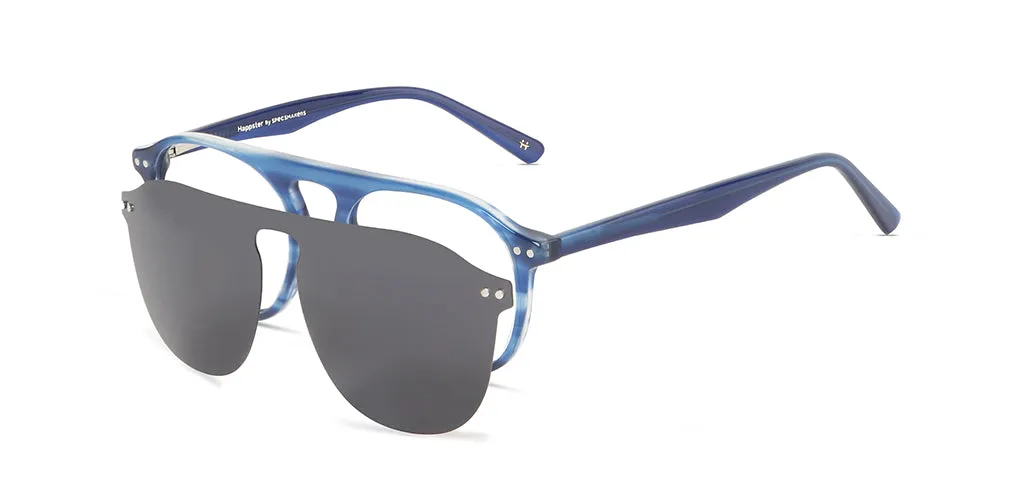 Happster Sun On Unisex Eyeglasses Full_frame Pilot Large 52 Acetate SM SW2323
