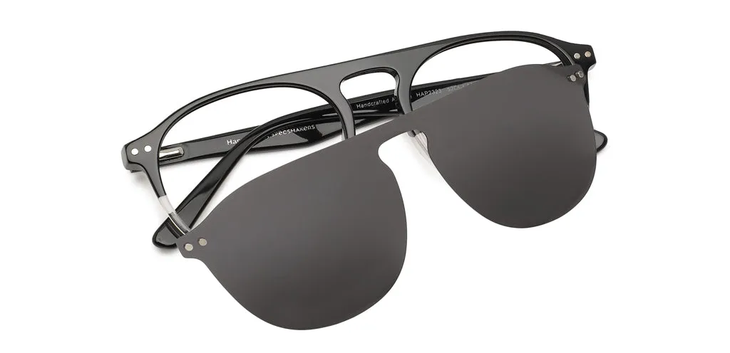 Happster Sun On Unisex Eyeglasses Full_frame Pilot Large 52 Acetate SM SW2323