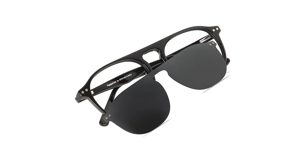 Happster Sun On Unisex Eyeglasses Full_frame Pilot Large 52 Acetate SM SW2323