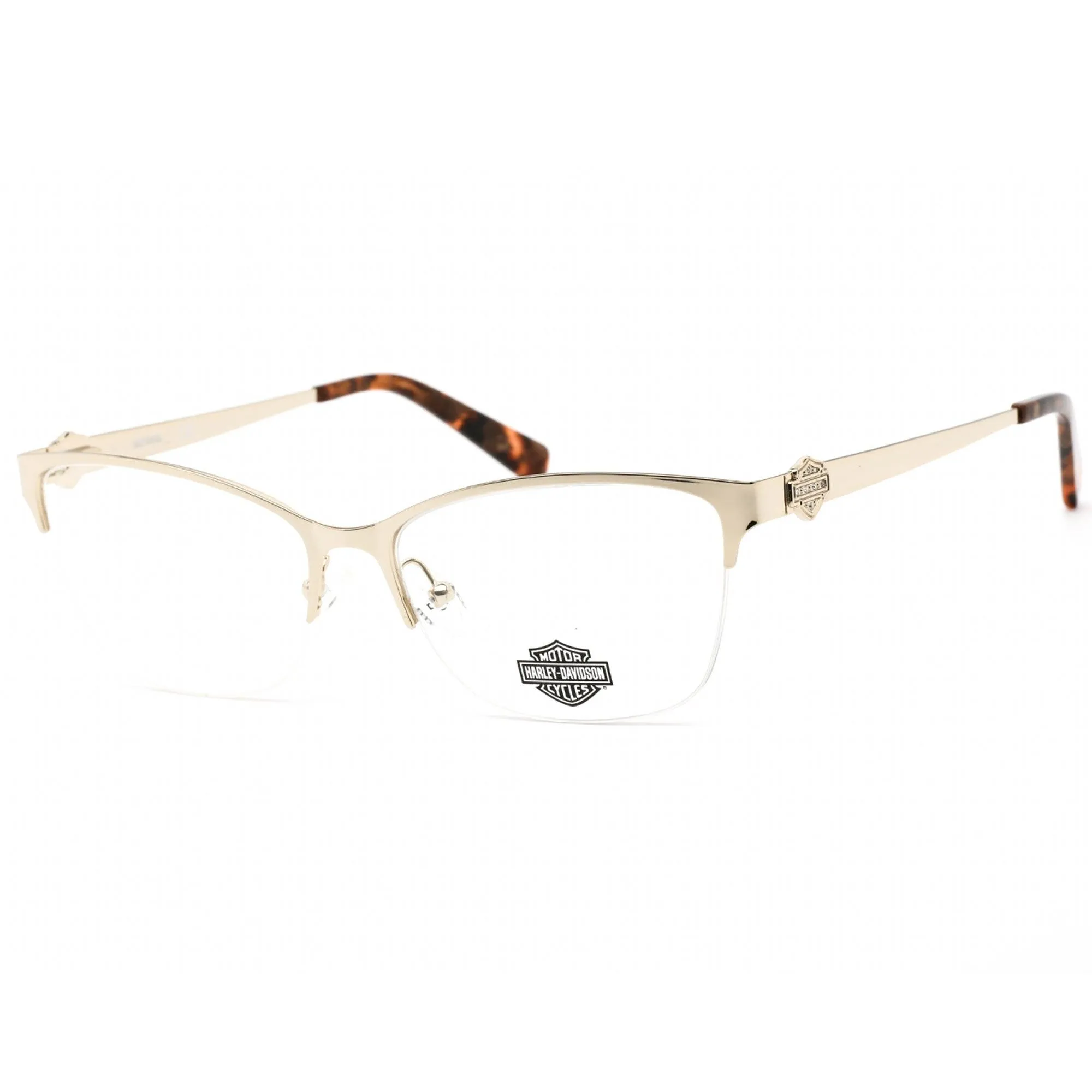 Harley Davidson Women's Eyeglasses - Clear Demo Lens Pale Gold Frame | HD0556 032