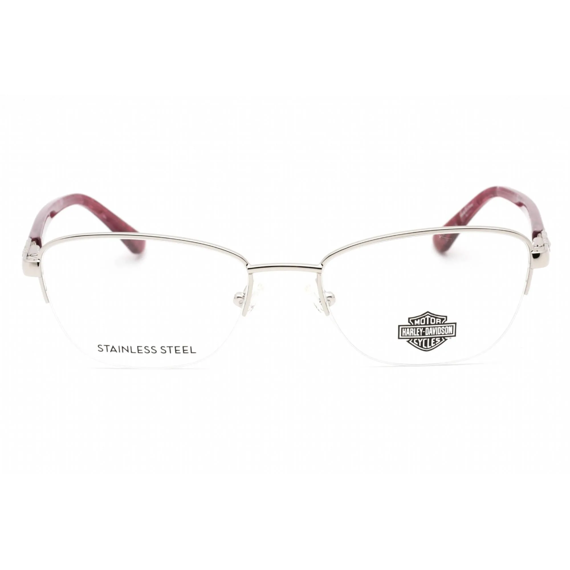 Harley Davidson Women's Eyeglasses - Shiny Light Nickeltin Metal Frame | HD0550 010