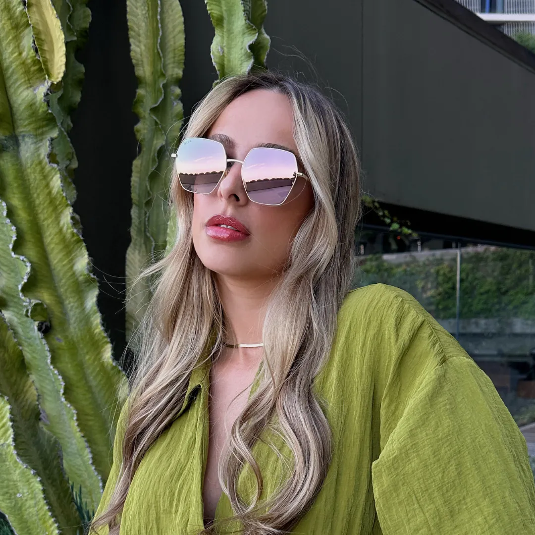 HARLOWE - GOLD   TAUPE FLASH SUNGLASSES
