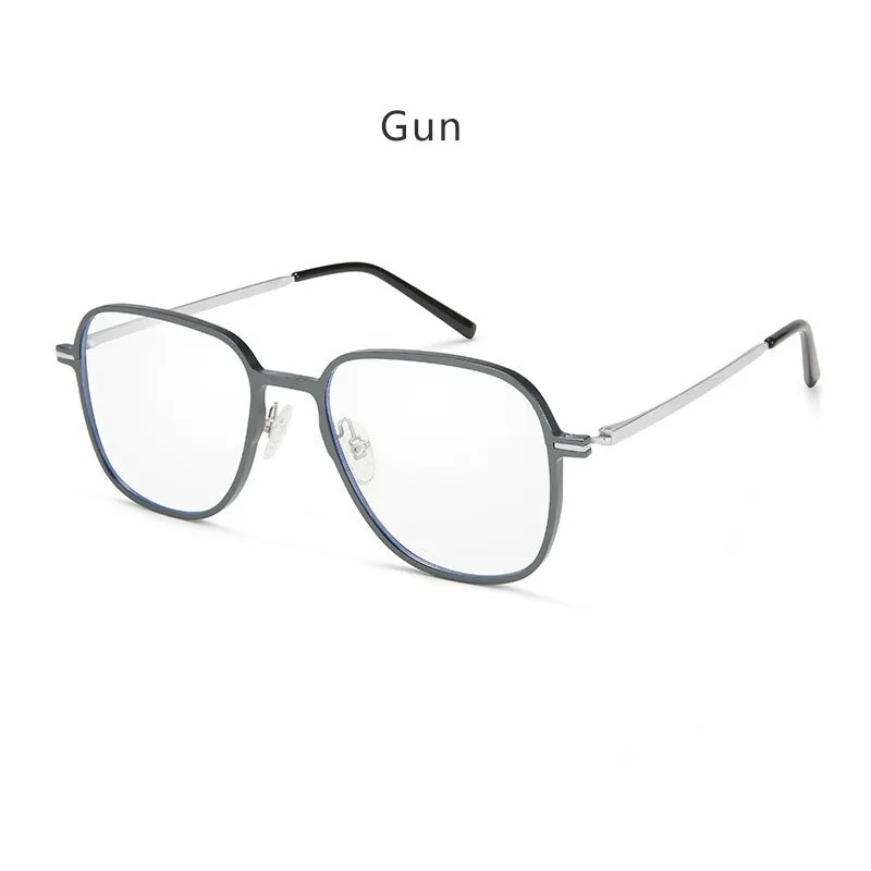 Hdcrafter Men's Full Rim Oversized Square β-Titanium Eyeglasses 6123