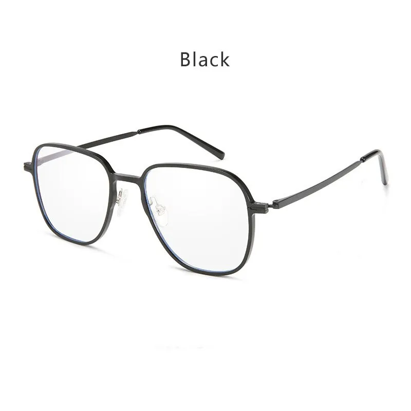 Hdcrafter Men's Full Rim Oversized Square β-Titanium Eyeglasses 6123
