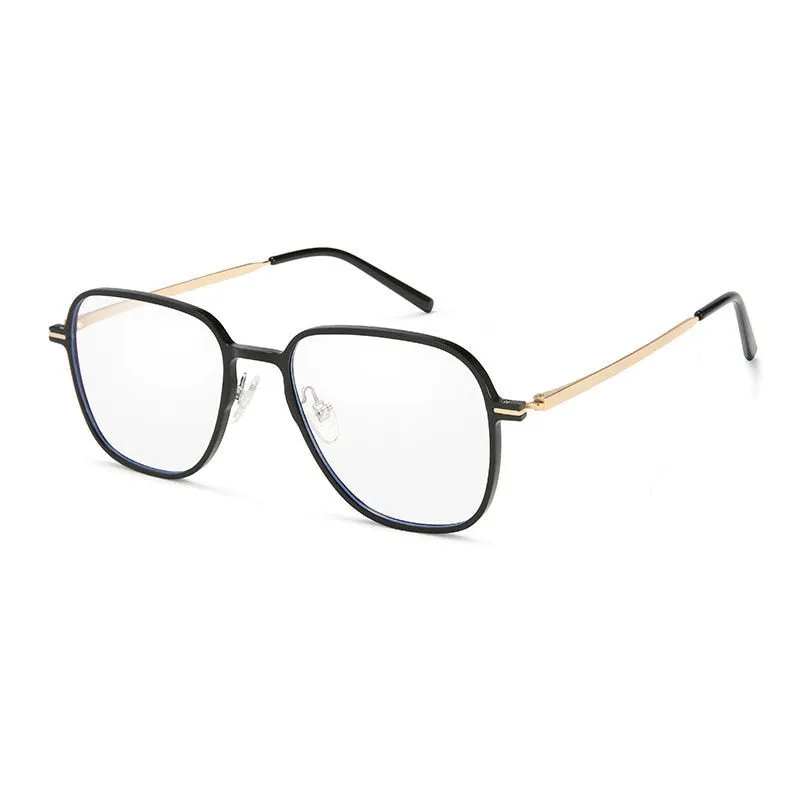 Hdcrafter Men's Full Rim Oversized Square β-Titanium Eyeglasses 6123