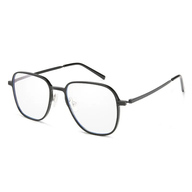 Hdcrafter Men's Full Rim Oversized Square β-Titanium Eyeglasses 6123