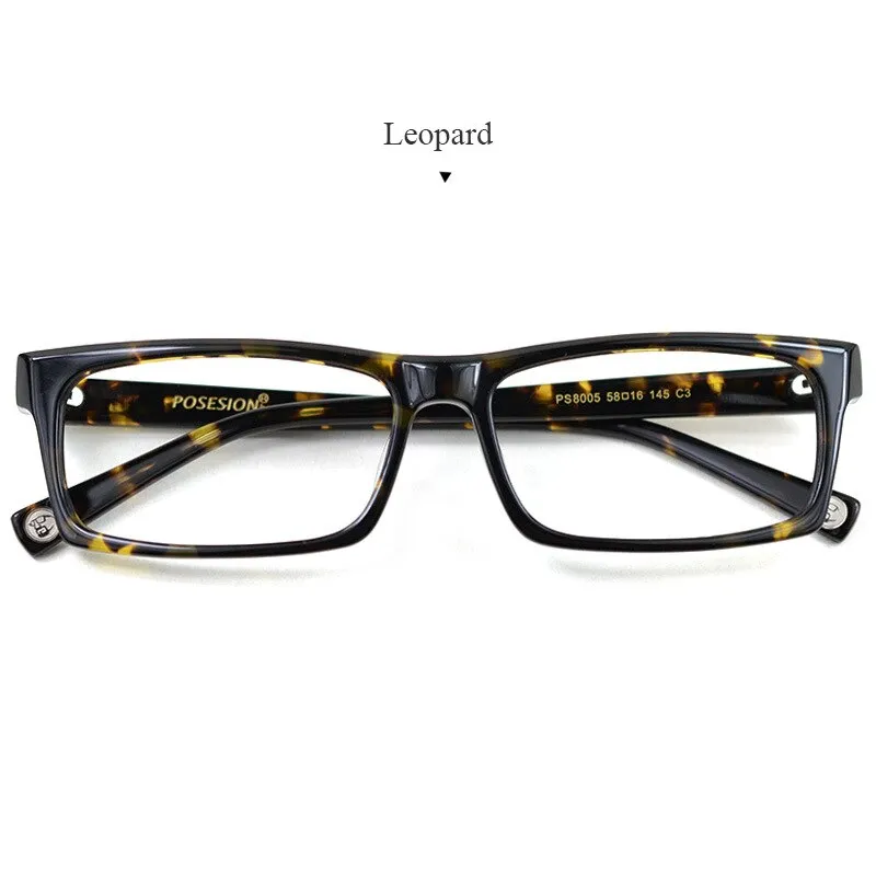 Hdcrafter Men's Full Rim Rectangle Acetate Frame Eyeglasses Ps8005