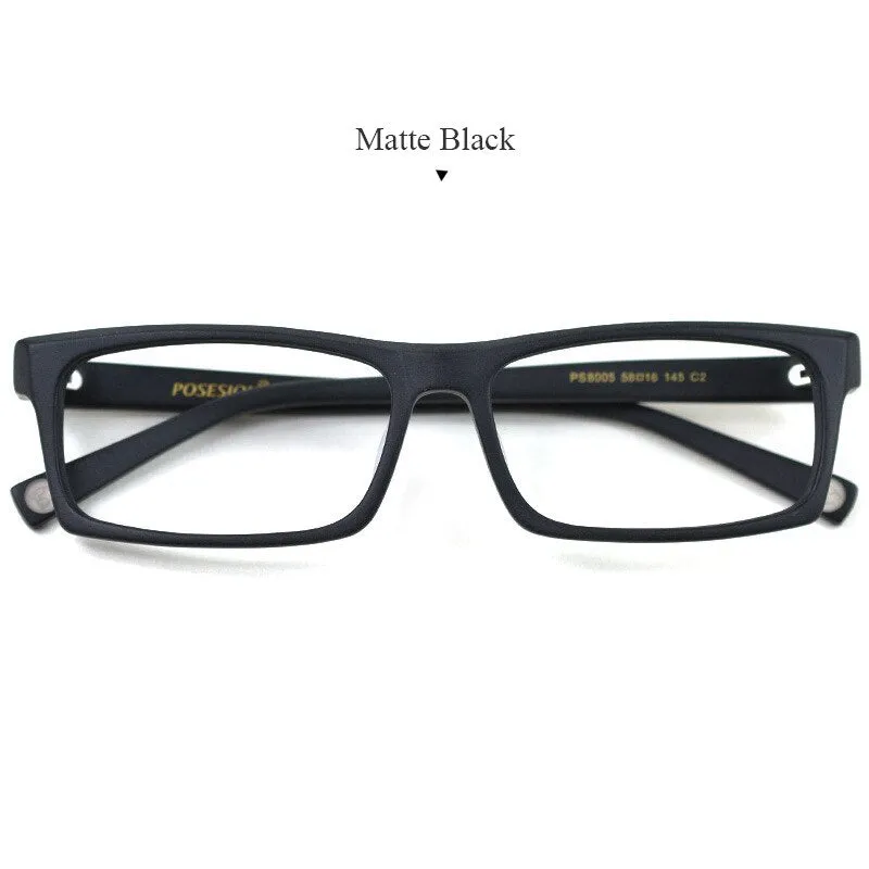 Hdcrafter Men's Full Rim Rectangle Acetate Frame Eyeglasses Ps8005