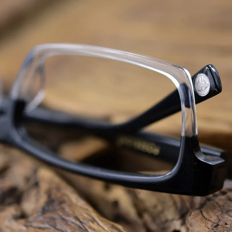 Hdcrafter Men's Full Rim Rectangle Acetate Frame Eyeglasses Ps8005