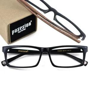 Hdcrafter Men's Full Rim Rectangle Acetate Frame Eyeglasses Ps8005