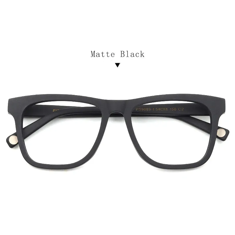 Hdcrafter Men's Full Rim Square Wood Eyeglasses 90891