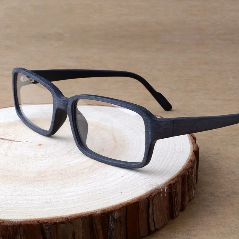Hdcrafter Unisex Full Rim Eyeglasses Wood Rectangular Ta25596
