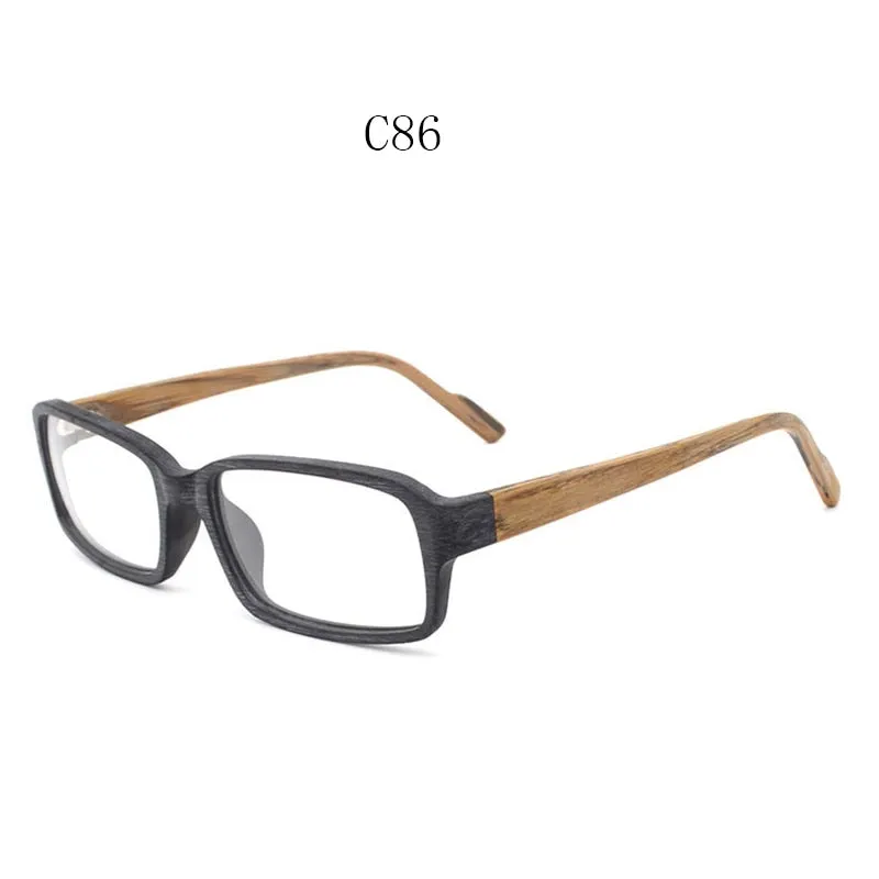 Hdcrafter Unisex Full Rim Eyeglasses Wood Rectangular Ta25596