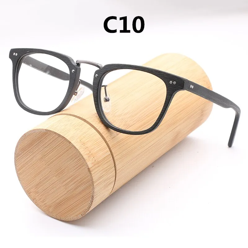 Hdcrafter Unisex Full Rim Square Round Wood Frame Eyeglasses Lbh025