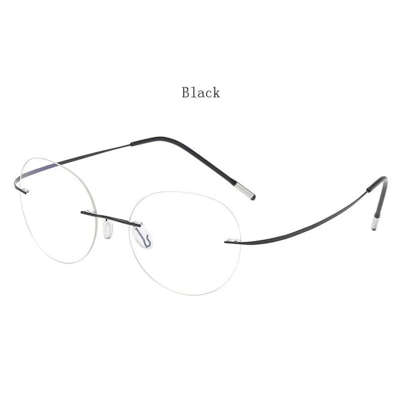 Hdcrafter Unisex Rimless Polygon Round Titanium Frame Eyeglasses 6001-6002