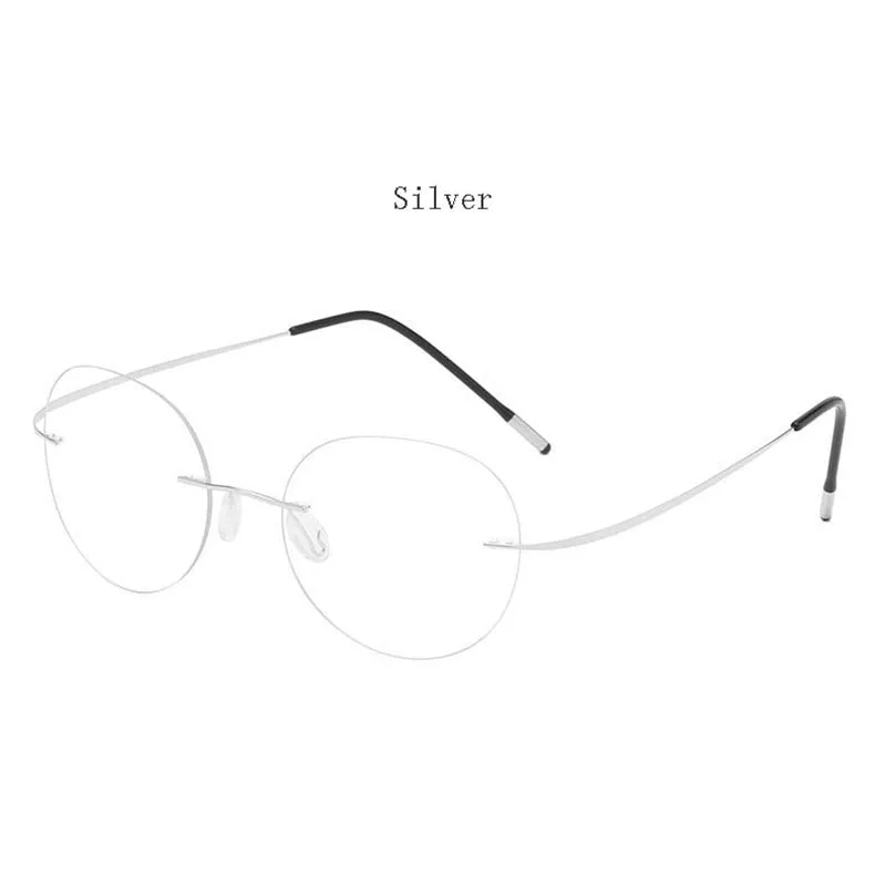Hdcrafter Unisex Rimless Polygon Round Titanium Frame Eyeglasses 6001-6002
