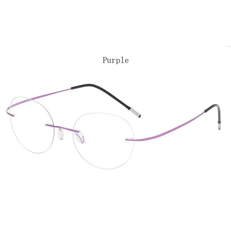 Hdcrafter Unisex Rimless Polygon Round Titanium Frame Eyeglasses 6001-6002