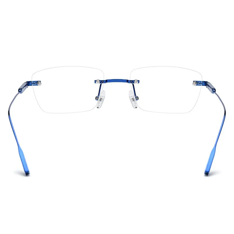 Hdcrafter Unisex Rimless Polygon Square Titanium Eyeglasses 10093