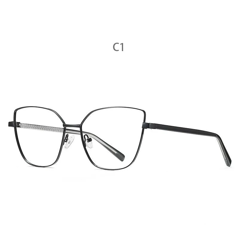 Hdcrafter Women's Full Rim Cat Eye Titanium Frame Eyeglasses 3002